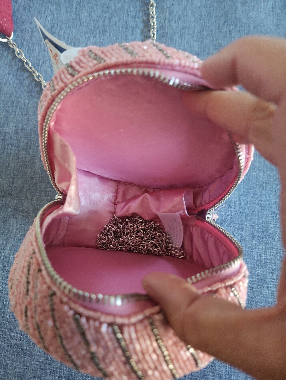 New Pink Beaded Maryland Crab Crossbody Bag Viral Rare Bag - Picture 7 of 7